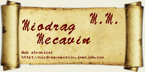 Miodrag Mećavin vizit kartica